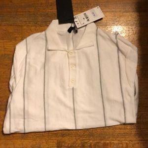 Zara Striped Jacquard Polo Shirt (L)